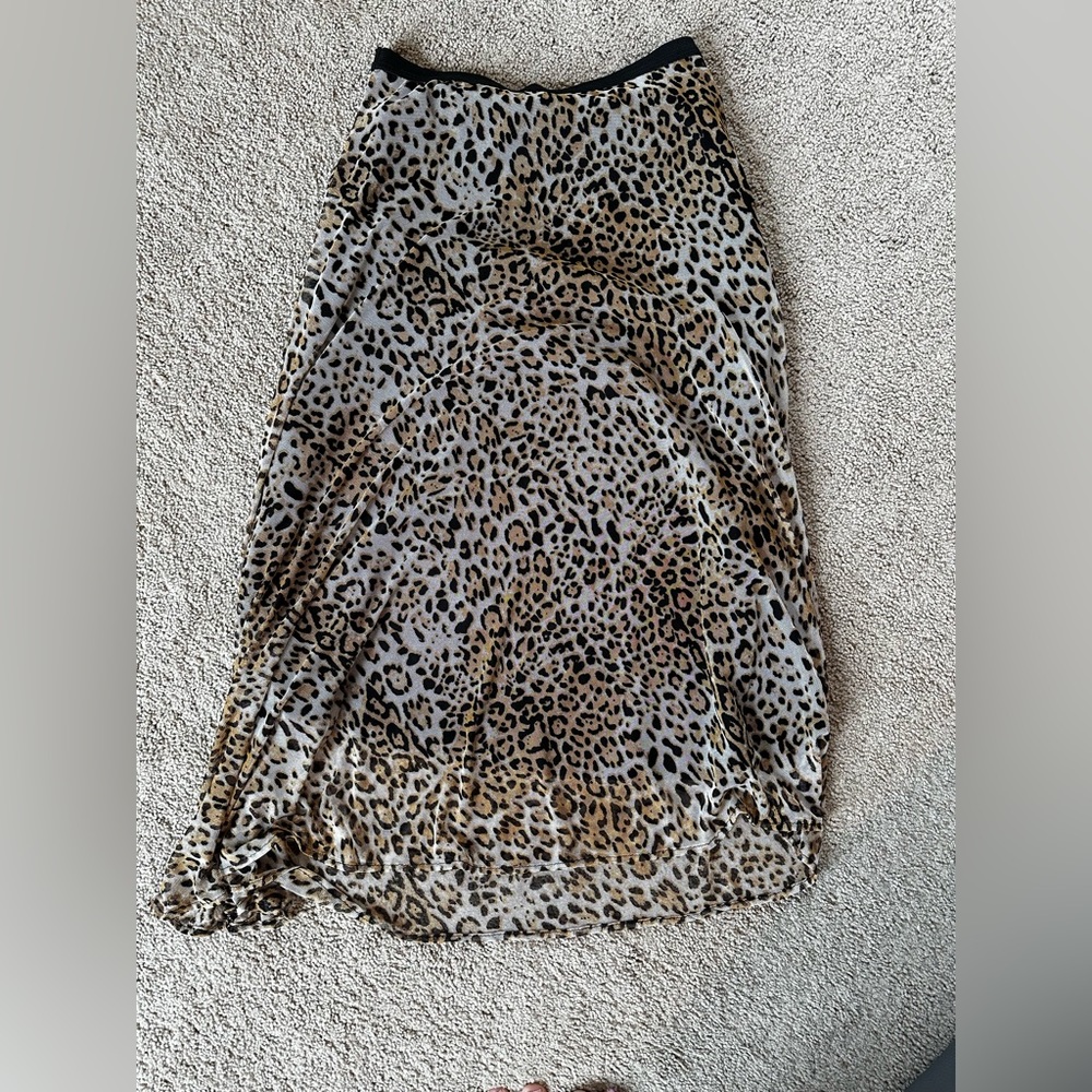 Leopard midi skirt